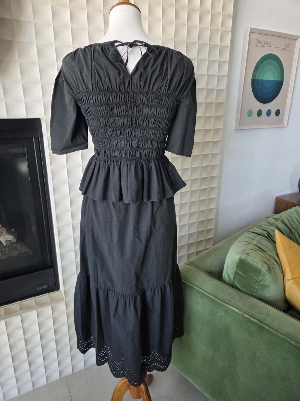 Rails Rosie Peplum Smocked Top Medium + Rails Rhea Tiered Eyelet Skirt Large - Picture 2 of 14